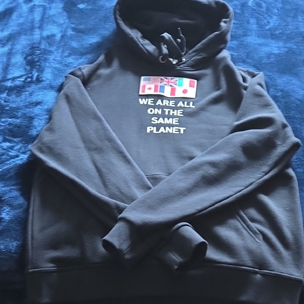 Black Hoodie with Flag Design With Joggers